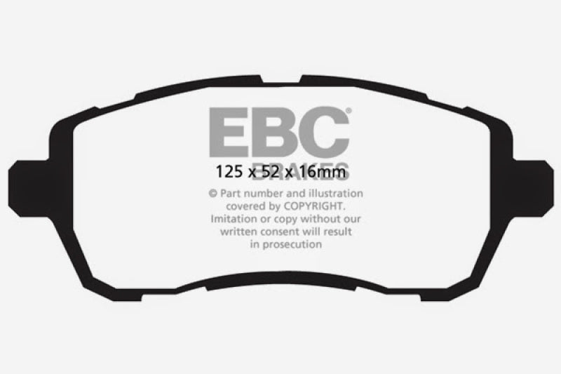 EBC 10+ Ford Fiesta 1.6 (FOR NON-ST/NON-TURBO) Greenstuff Front Brake Pads