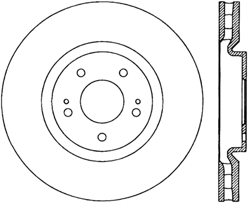 StopTech Power Slot 03-06 Evo 8 & 9 Cryo Slotted Left Front Rotor