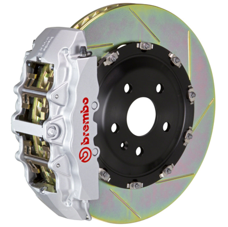 Brembo 00-03 M5/97-03 5er-Reihe, vorne, GT BBK, 8 Kolben, Guss, 380 x 34, 2-teiliger Rotor, geschlitzt, Typ 1, silber