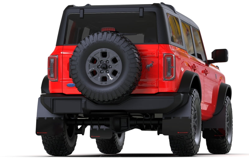 
                      
                        Rally Armor 21-24 Ford Bronco (Plstc Bmpr - NO Rptr/Sprt - NO RR/RB) Blk Mud Flap w/Red Logo
                      
                    