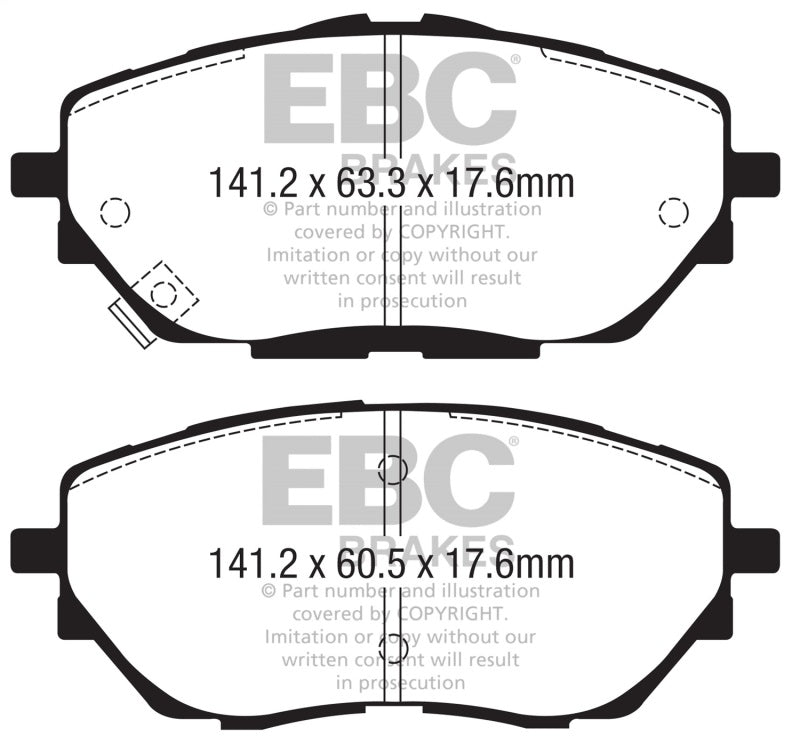 EBC 2017+ Toyota C-HR 2.0L Yellowstuff Front Brake Pads