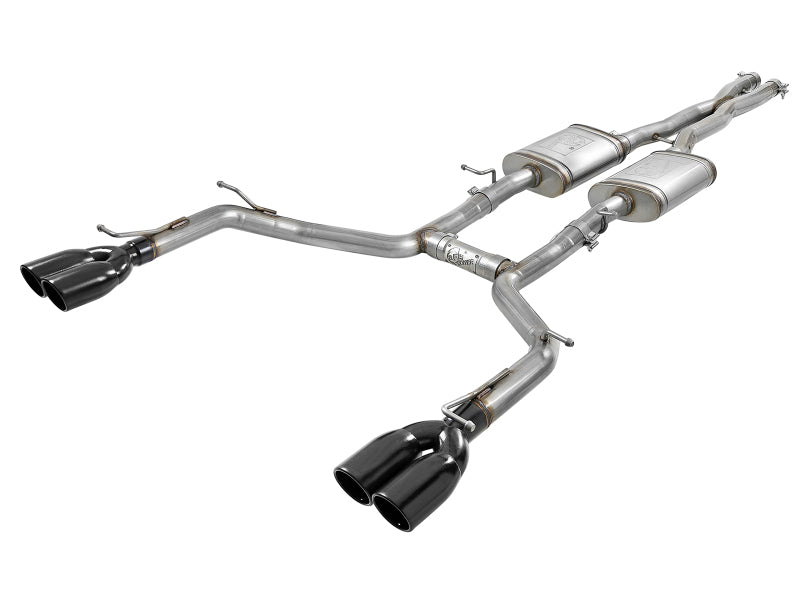 aFe MACH Force-Xp 2-1/2in 304 SS Cat-Back Exhaust 15-21 Dodge Challenger V6-3.6L - Quad Black Tip