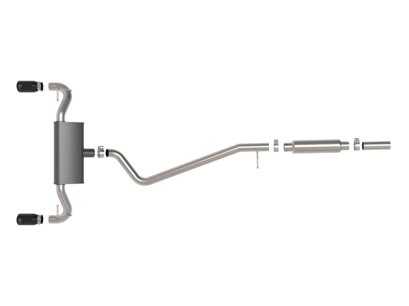 Układ wydechowy aFe Ford Bronco Sport 21-22 L3-1.5L (t)/L4-2.0L (t) Vulcan Cat-Back - czarne końcówki