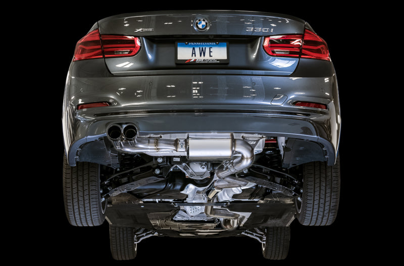 AWE Tuning BMW F3X 28i / 30i Touring Edition Axle-Back Exhaust Single Side - 80mm Silver Tips