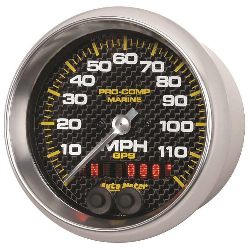 Autometer Marine Carbon Fiber Ultra-Lite 3-3/8in 120MPH GPS Speedometer Gauge