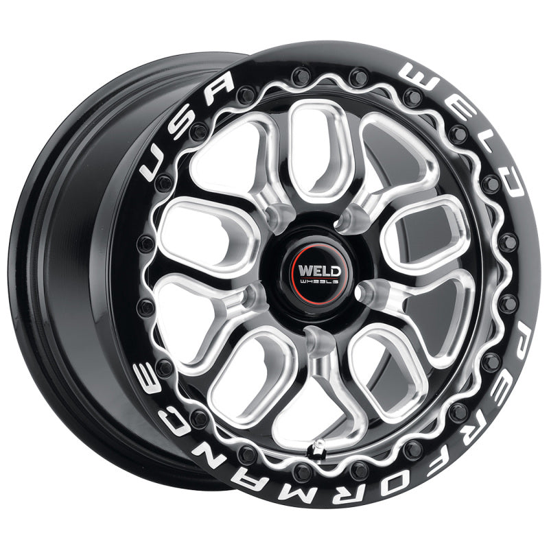 Weld Racing 15x10 Laguna Bead Lock 5x120 ET46 BS7.25 Gloss BLK MIL DIA 78.1