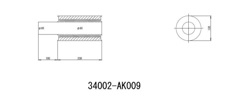 HKS UNIVERSAL EX H/M SUS 130-65 w/o tail (MOQ: 8pcs)