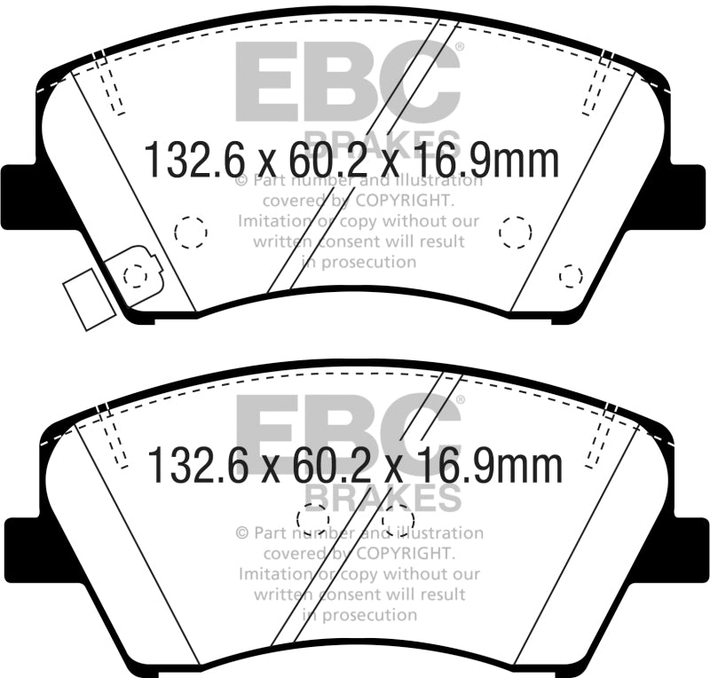 EBC 2017+ Hyundai Elantra 1.4L Turbo Yellowstuff Front Brake Pads