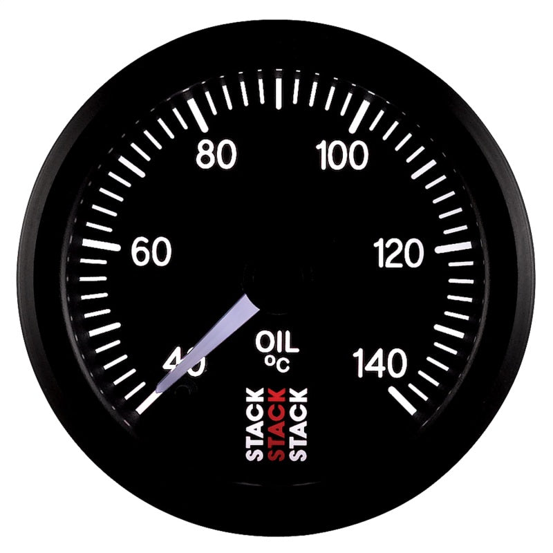 Autometer Stack 52mm 40-140 Deg C 1/8in NPTF Male Pro Stepper Motor Oil Temp Gauge - Black