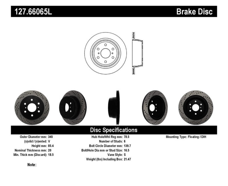 
                      
                        StopTech 07-10 GMC Sierra (w/ Rear Drum) / 07-09 GMC Yukon Rear Left Slotted & Drilled Rotor
                      
                    