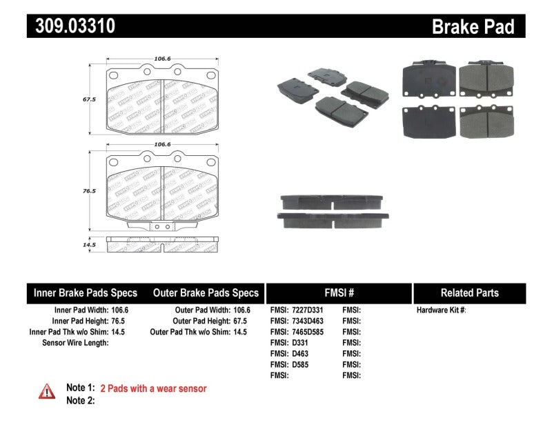 
                      
                        StopTech Performance 89-95 Mazda RX7 Front Brake Pads
                      
                    