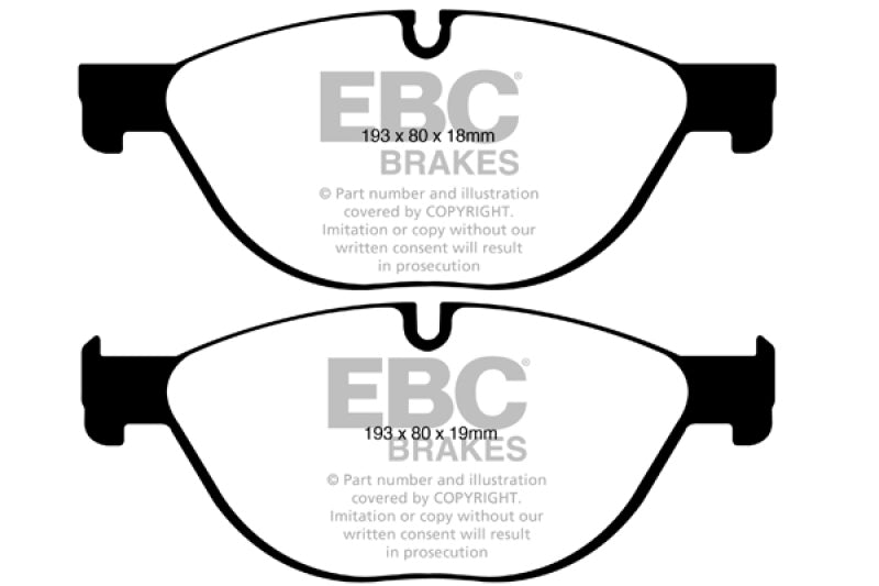 EBC 12-13 BMW 528 2.0 Turbo (F10) Performance Redstuff Front Brake Pads