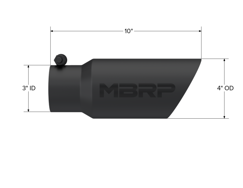 
                      
                        MBRP Universal Tip 4in OD 3in Inlet 10in Length Dual Wall Angled End Black
                      
                    