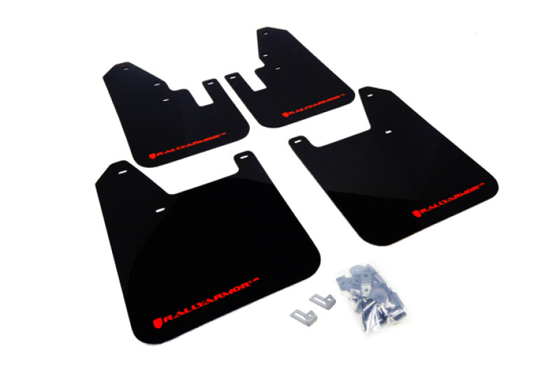Rally Armor 98-02 Subaru Forester Schwarzer UR-Schmutzfänger mit rotem Logo