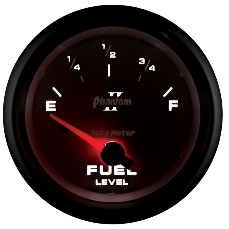 AutoMeter Gauge Fuel Level 2-5/8in. 240 Ohm(e) to 33 Ohm(f) Elec Phantom II