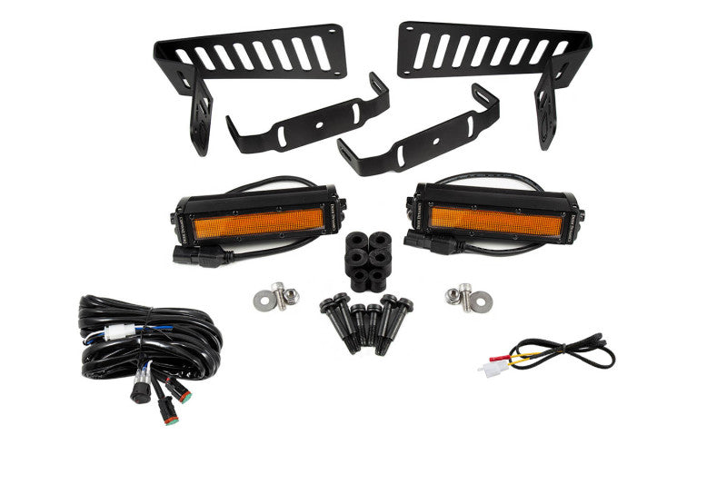 Diode Dynamics 18-21 Jeep JL Wrangler/Gladiator SS6 Cowl LED Bracket Kit - Amber Flood