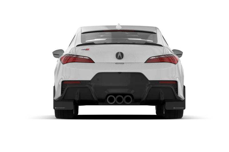 Rally Armor 23–24 Acura Integra Type S, schwarzer Schmutzfänger mit weißem Logo