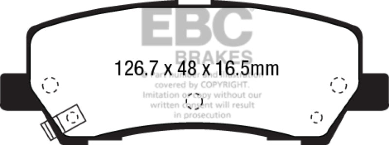 EBC 15+ Ford Mustang 2.3 Turbo Redstuff Rear Brake Pads