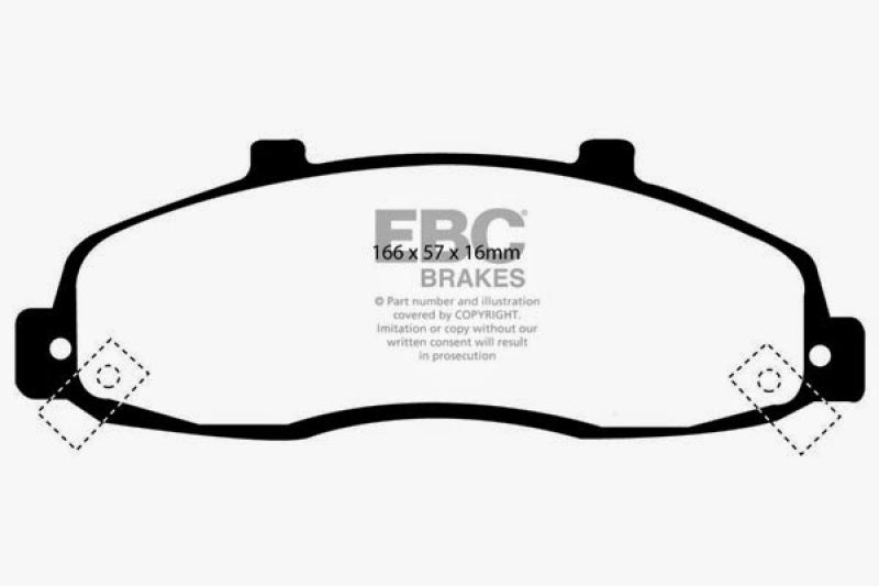 EBC 98-99 Ford F150 4.2 (2WD) (Rear Wheel ABS) Yellowstuff Front Brake Pads