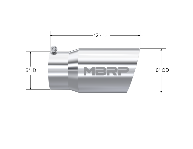 
                      
                        MBRP Universal Tip 6 O.D. Dual Wall Angled 5 inlet 12 length
                      
                    