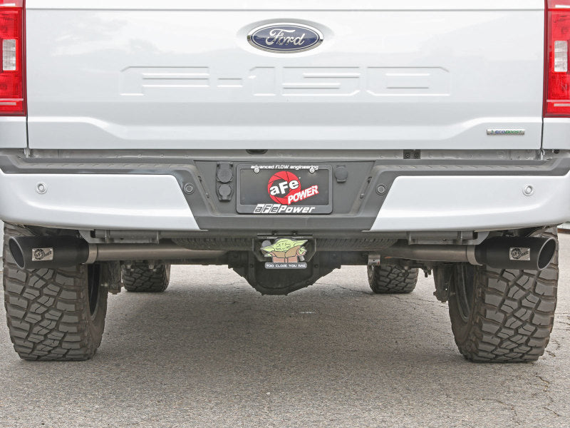 aFe Gemini XV 3in 304 SS układ wydechowy Cat-Back 2021 Ford F-150 V6 2.7L/3.5L (tt)/V8 5.0L z czarnymi końcówkami CO