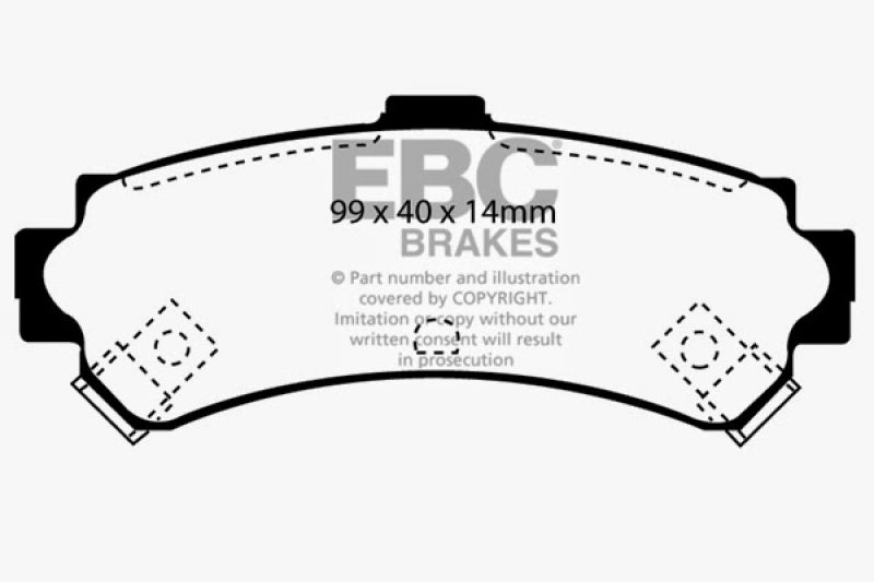 EBC 95-97 Nissan Sentra 1.6 Redstuff Rear Brake Pads