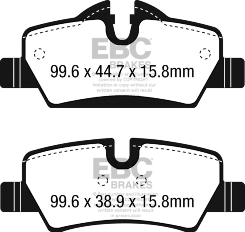 EBC 14+ Mini Hardtop 1.5 Turbo Cooper Yellowstuff Rear Brake Pads