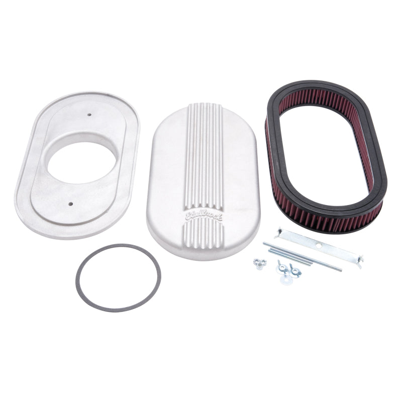 
                      
                        Edelbrock Air Cleaner Classic Series Oval Aluminum Top Cloth Element 17 5In X 9 35In X 3 9In Satin
                      
                    