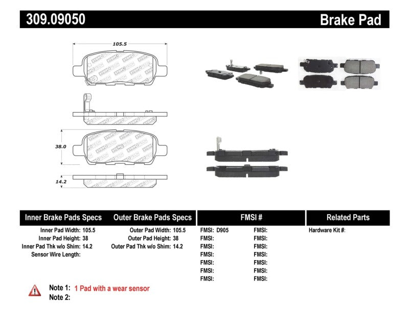 
                      
                        StopTech Performance 6/02-08 350z / 01-08 G35 Rear Brake Pads
                      
                    