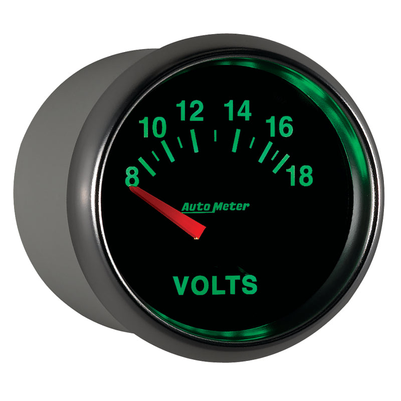 
                      
                        Autometer GS 52mm 8-18 Volts Short Sweep Electronic Voltmeter Gauge
                      
                    