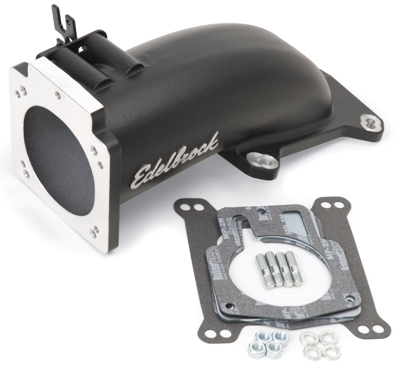 
                      
                        Edelbrock Ultra Low Profile Intake Elbow 90mm Throttle Body to Square-Bore Flange Black Finish
                      
                    