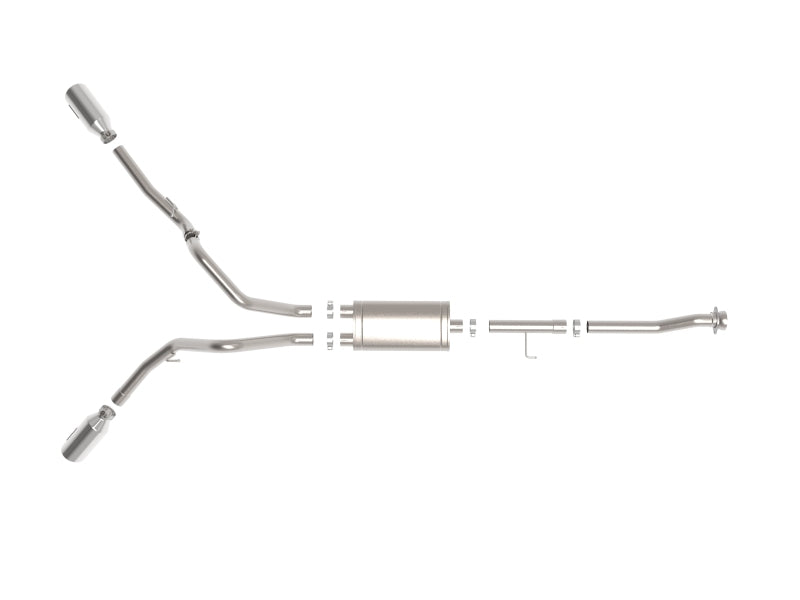 aFe Vulcan 3-calowy układ wydechowy cat-back ze stali nierdzewnej 304, do Forda F-150 V6 2.7L/3.5L (tt)/V8 5.0L z 2021 roku, z polerowanymi końcówkami