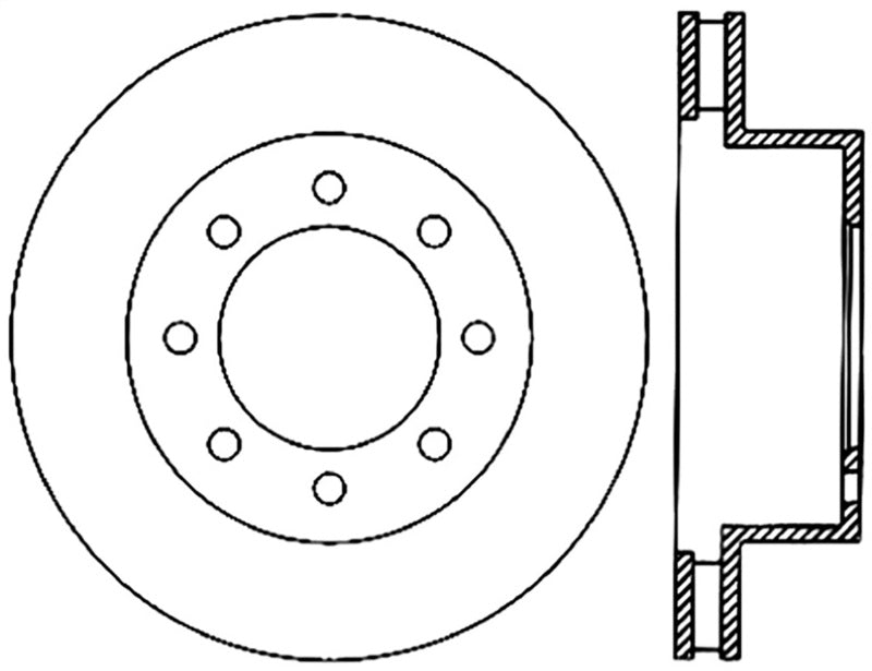 StopTech Power Slot 06-08 Dodge Ram 1500 / 03-08 Ram 2500/3500 All Front Left Slotted CRYO Rotor