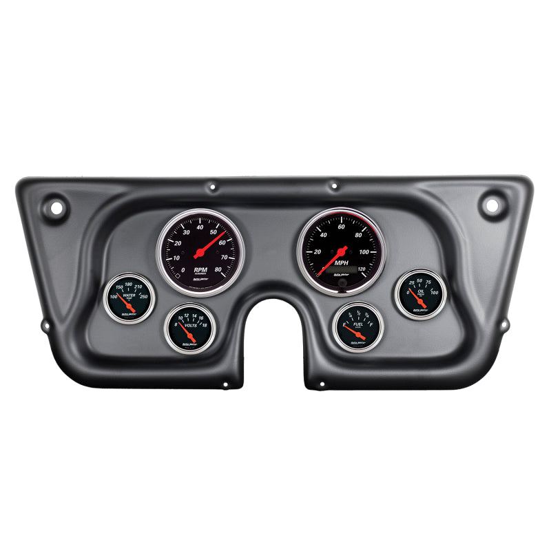 Autometer Designer Black 67-72 Chevy Truck C/K/K5/Suburban Dash Kit 6pc Tach/MPH/Fuel/Oil/WTMP/Volt