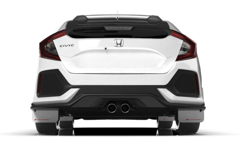 Rally Armor 17-21 Honda Civic Sport/Sport Touring White UR Mud Flap w/Red Logo