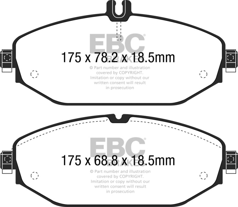 EBC 15+ Mercedes-Benz C300 (W205) 2.0 Turbo Yellowstuff Front Brake Pads