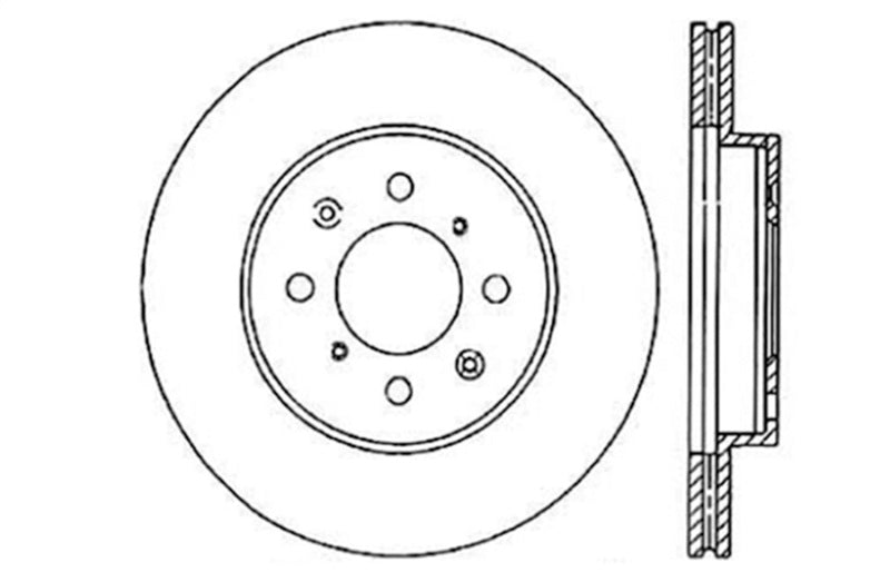 StopTech 90-01 Integra (EXC Type R) / 90-05 Honda Civic Cross Drilled Left Front Rotor