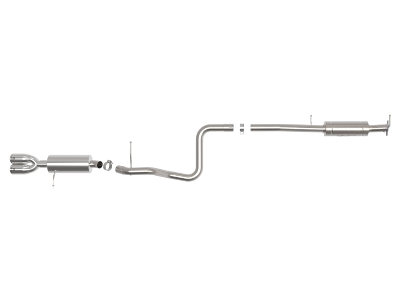 aFe Takeda Series 2 1/2 cala 304 SS Cat-Back 14-19 Ford Fiesta L4-1.6L (t) z polerowaną końcówką