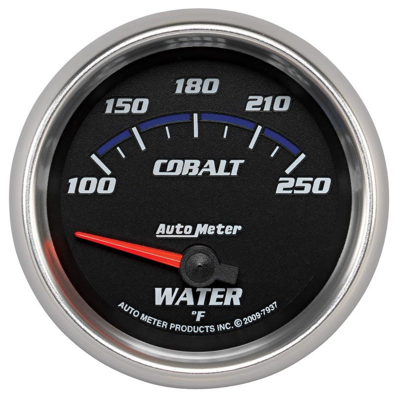 Autometer Cobalt 66mm 100-250 Degree F Electric Water Temperature Gauge