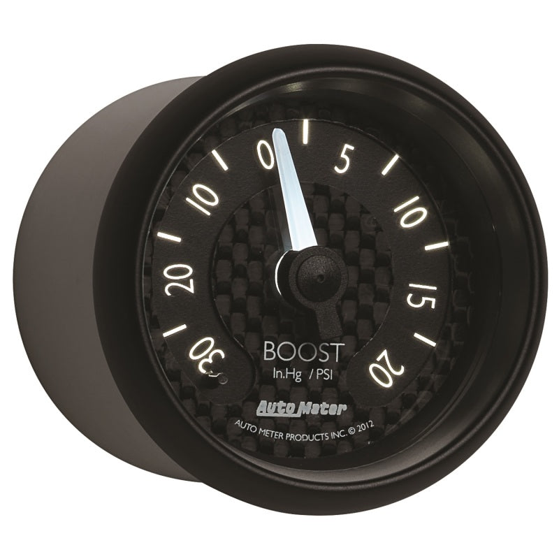 
                      
                        Autometer GT Series 52mm Mechanicl 30 In Hg/20 psi Vacuum/Boost Gauge
                      
                    