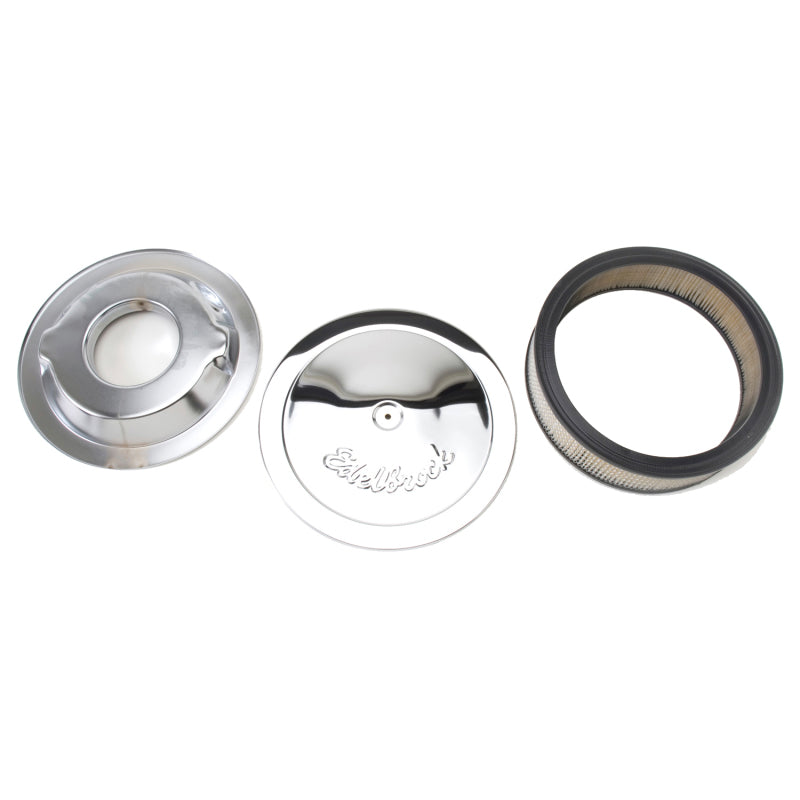 
                      
                        Edelbrock Air Cleaner Pro-Flo Series Round Steel Top Paper Element 14In Dia X 3 75In Dropped Base
                      
                    