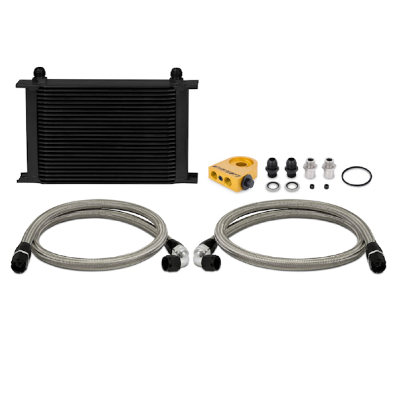 Mishimoto Universal Thermostatic 25 Row Oil Cooler Kit (Black Cooler)