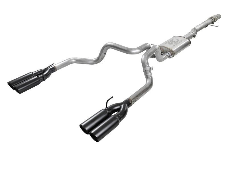 aFe Vulcan Series 4-3 cale 304SS Wydech Cat-Back z czarnymi końcówkami 2019 GM Silverado/Sierra 1500 V8-6.2L