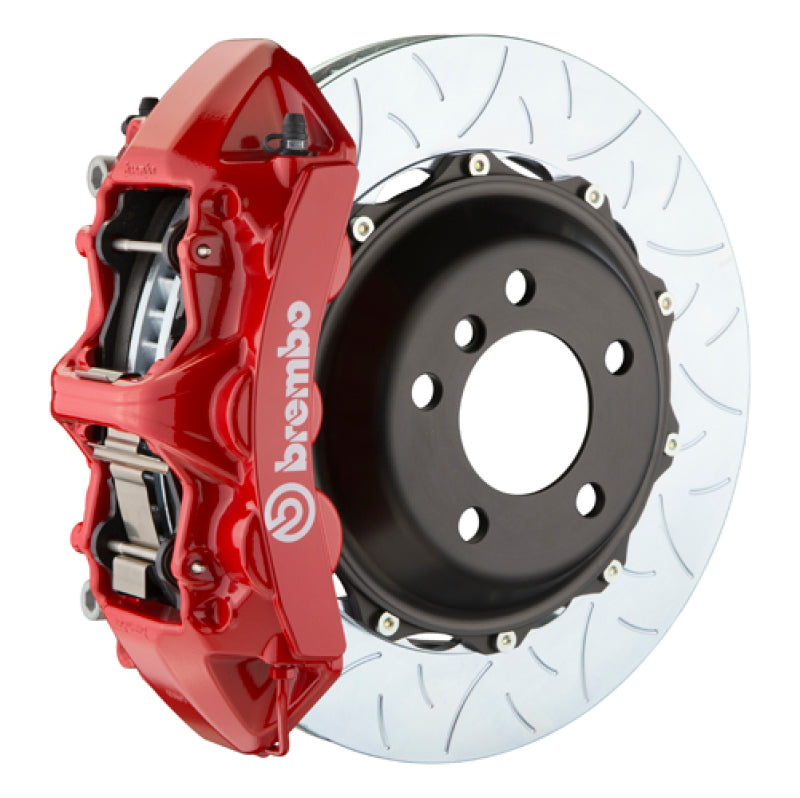 Brembo 05–09 F430 Excl CC Bremsen Fr GT BBK 6Pis Guss 380 x 32 2-teiliger Rotor geschlitzt Typ 3-Rot