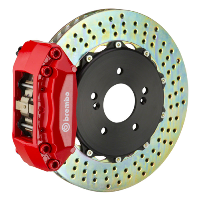 Brembo 93-01 Impreza (GC/GF/GM) Front GT BBK 4 Piston Cast 2pc 328x28 2pc Rotor Drilled-Red