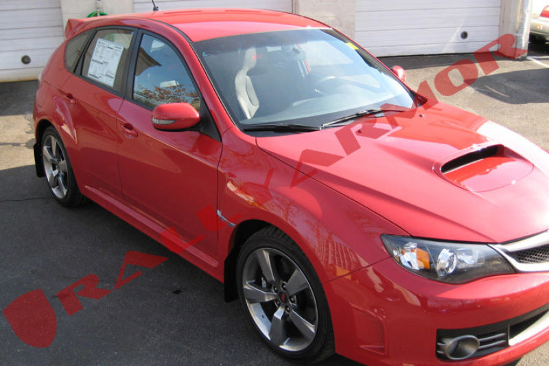 Rally Armor 08-11 Subaru STI (nur Hatch) / 11-14 WRX (nur Hatch) Schwarzer UR-Schmutzfänger mit rotem Logo