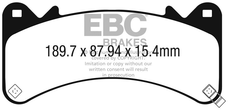 EBC 2015+ Chevrolet Tahoe 2WD (6 Piston Brembo) Yellowstuff Front Brake Pads