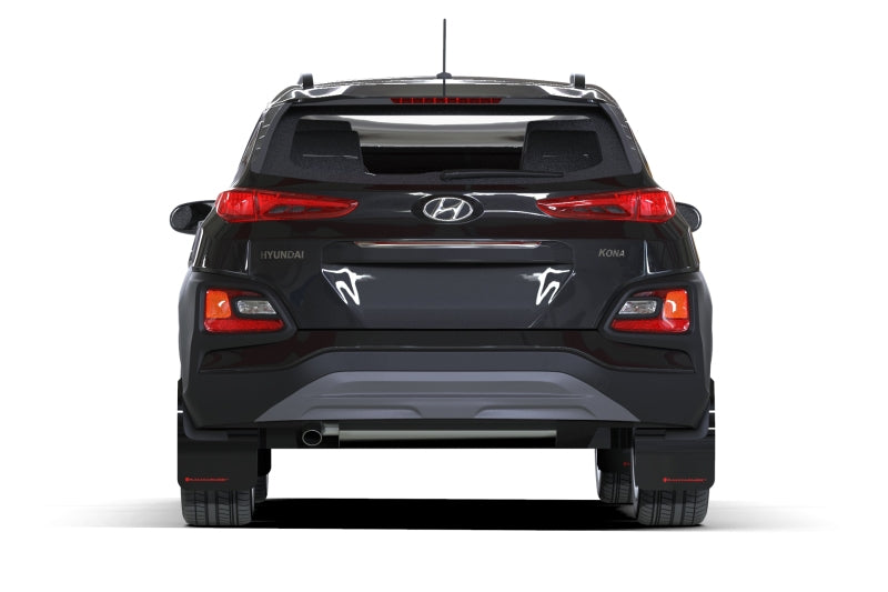 Rally Armor 18-23 Hyundai Kona Black UR Mud Flap White Logo