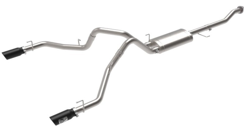 aFe Vulcan Series 3 cale 304SS Cat-Back z czarnymi końcówkami 15-20 Ford F-150 V6 2,7L/3,5L(tt) / V8 5,0L