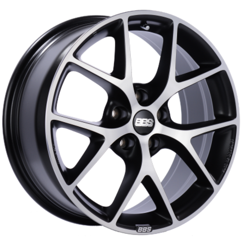 BBS SR 18x8 5x112 ET30 Satin Black Diamond Cut Face Wheel -82mm PFS/Clip Required